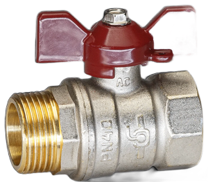 КРАН  шар.   3/4''  ВР-НР БАБОЧКА PN40 Temper Россия