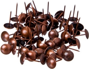 Гвозди мебельные медь (уп. коробка 100шт)