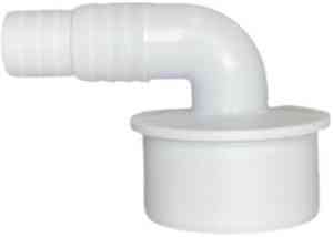 Переходник сливных  ШЛАНГОВ 20х23х50 белый 90*гр (угловой)