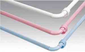 Карниз для ванной  Zalel  УГЛОВОЙ  цвет РОЗОВЫЙ 90-90-90 см (блистер) ### РАСПРОДАЖА!!!!!