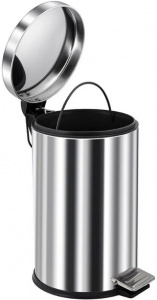 Ведро-контейнер EVIRESSE для мусора с педалью 8 л, микролифт,хром BERGES