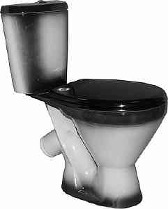 Унитаз-компакт "ЭЛЕГАНТ" черный (косой. нижн подв, сид, арм кноп) ROSA г. Киров