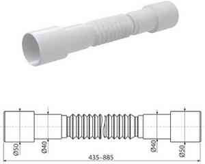 Гибкое соединение A720 50/40 х 40/50 (435 *885 мм) "ALCAPLAST"