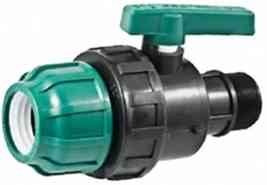 ПЭ  Кран  шар. 20х3/4"  обжим-НР  (мини)  POELSAN